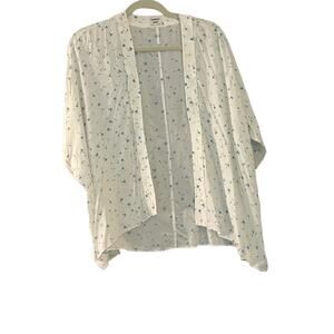 Sunday Best by Aritzia open Kimono Shirt Floral Blue Cream Oversized Fit OS